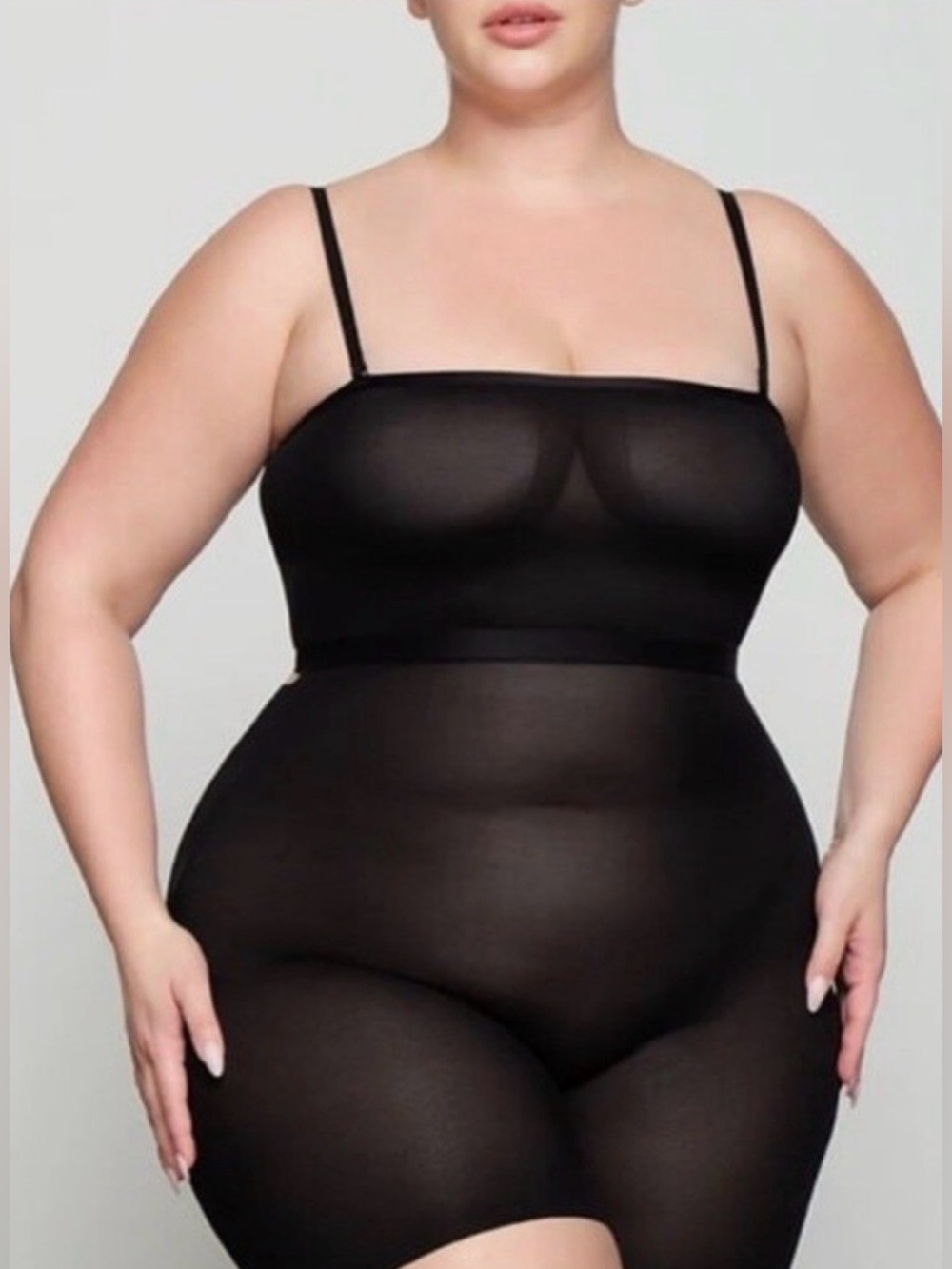 SKIMS Sheer Sculpt open Bodysuit - Onyx Black size 2X NWT